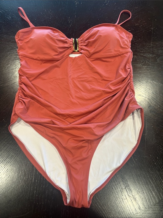 Eomenie Other - Sleek Rust One-Piece Swimsuit with Gold Accent